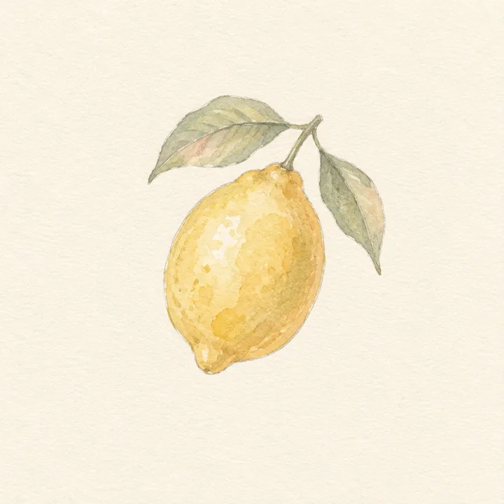 Akvarell av en citron