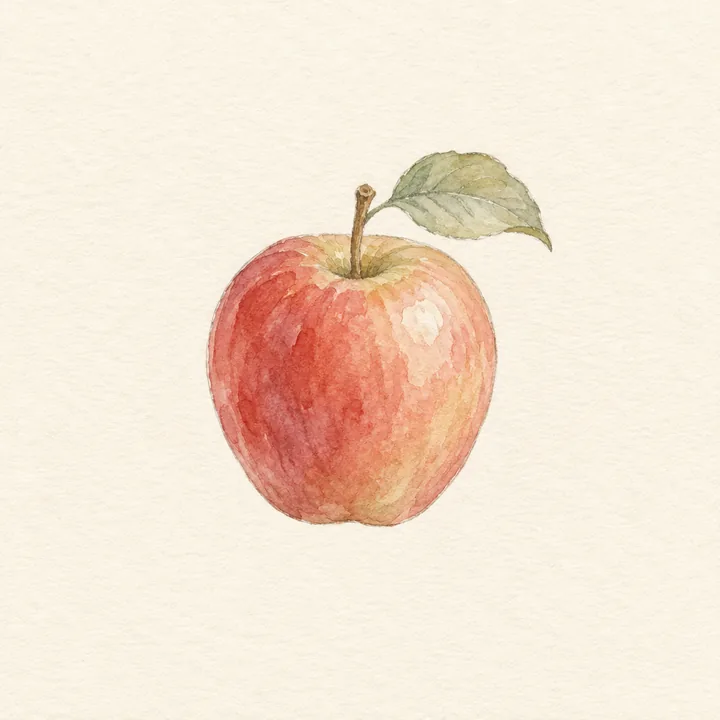 Akvarell av ett äpple