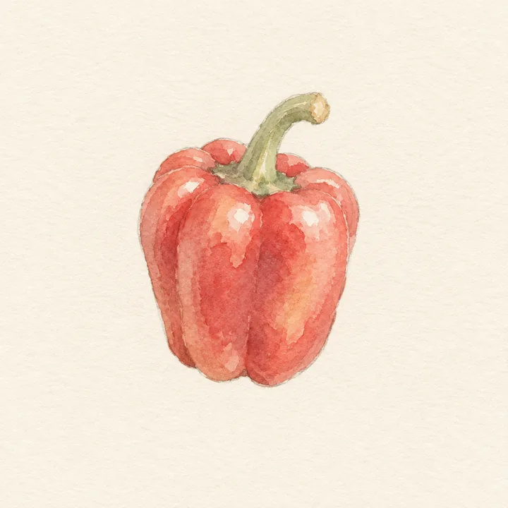 Akvarell av en paprika