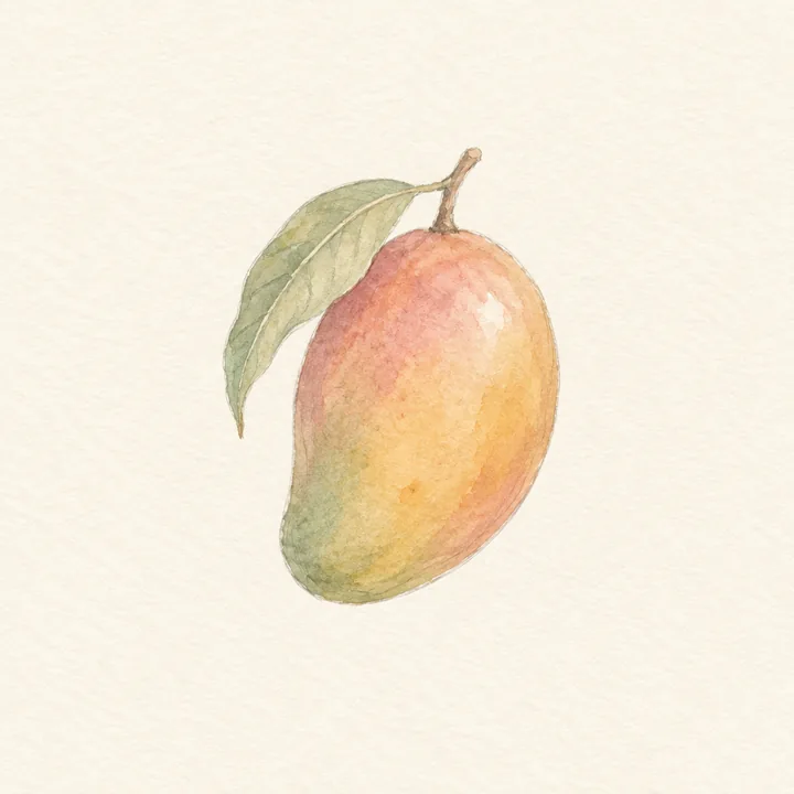 Akvarell av en mango