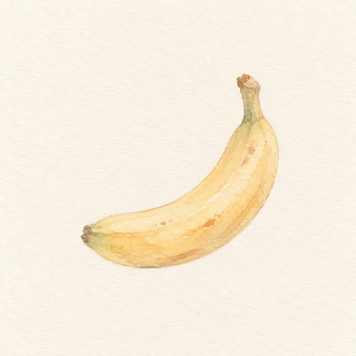 Akvarell av en banan
