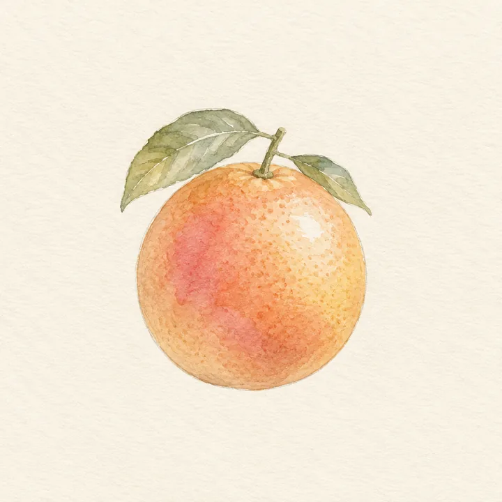Akvarell av en grapefrukt
