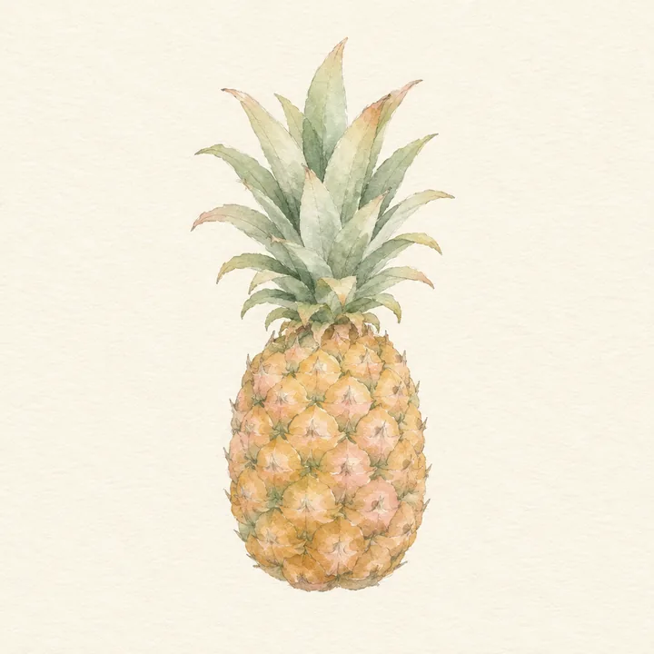 Akvarell av en ananas