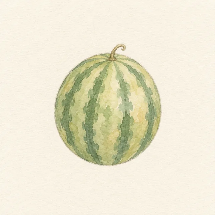 Akvarell av en vattenmelon